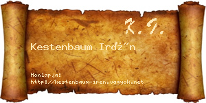 Kestenbaum Irén névjegykártya