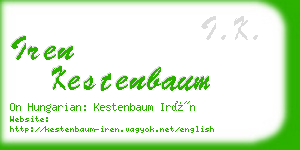 iren kestenbaum business card